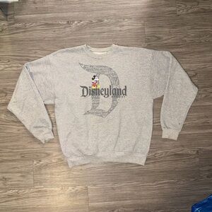 Vintage Disneyland Crewneck Sweatshirt Gray Size Unisex Large Mickey Mouse
